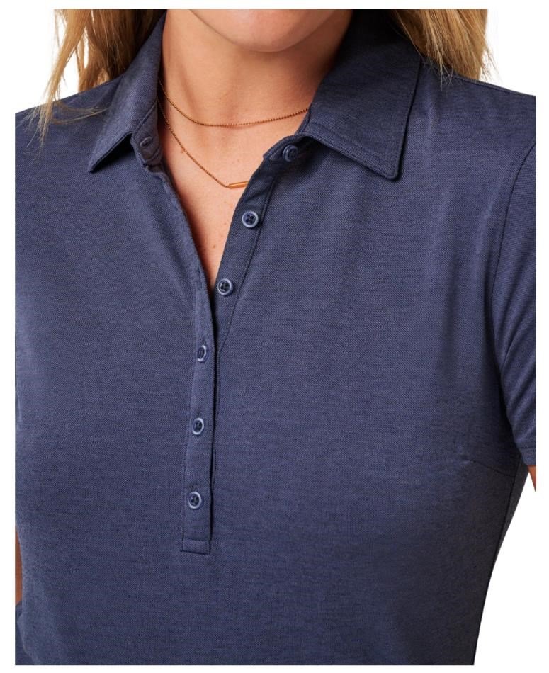 Travis Mathew Featherweight Active polo da donna, heather navy blazer