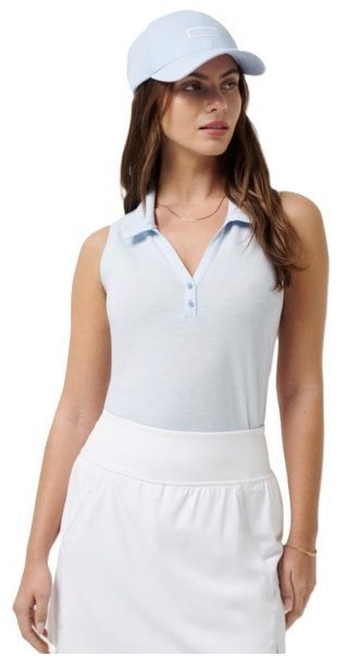 Travis Mathew Featherweight Active 2.0 Sleeveless polo da donna, heather kentucky blue