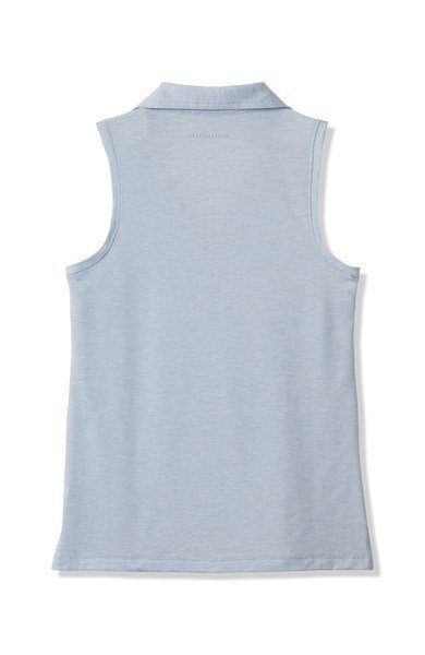 Travis Mathew Featherweight Active 2.0 Sleeveless polo da donna, heather kentucky blue