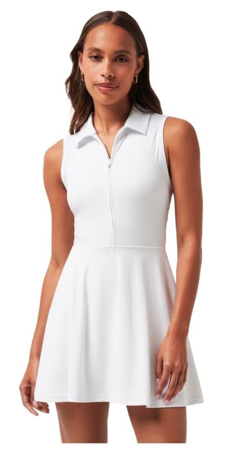 Travis Mathew Moveknit Sleeveless Polo abito da donna, bianco