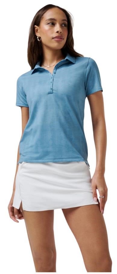 Travis Mathew Featherweight Active Printed polo da donna, smoke blue multi