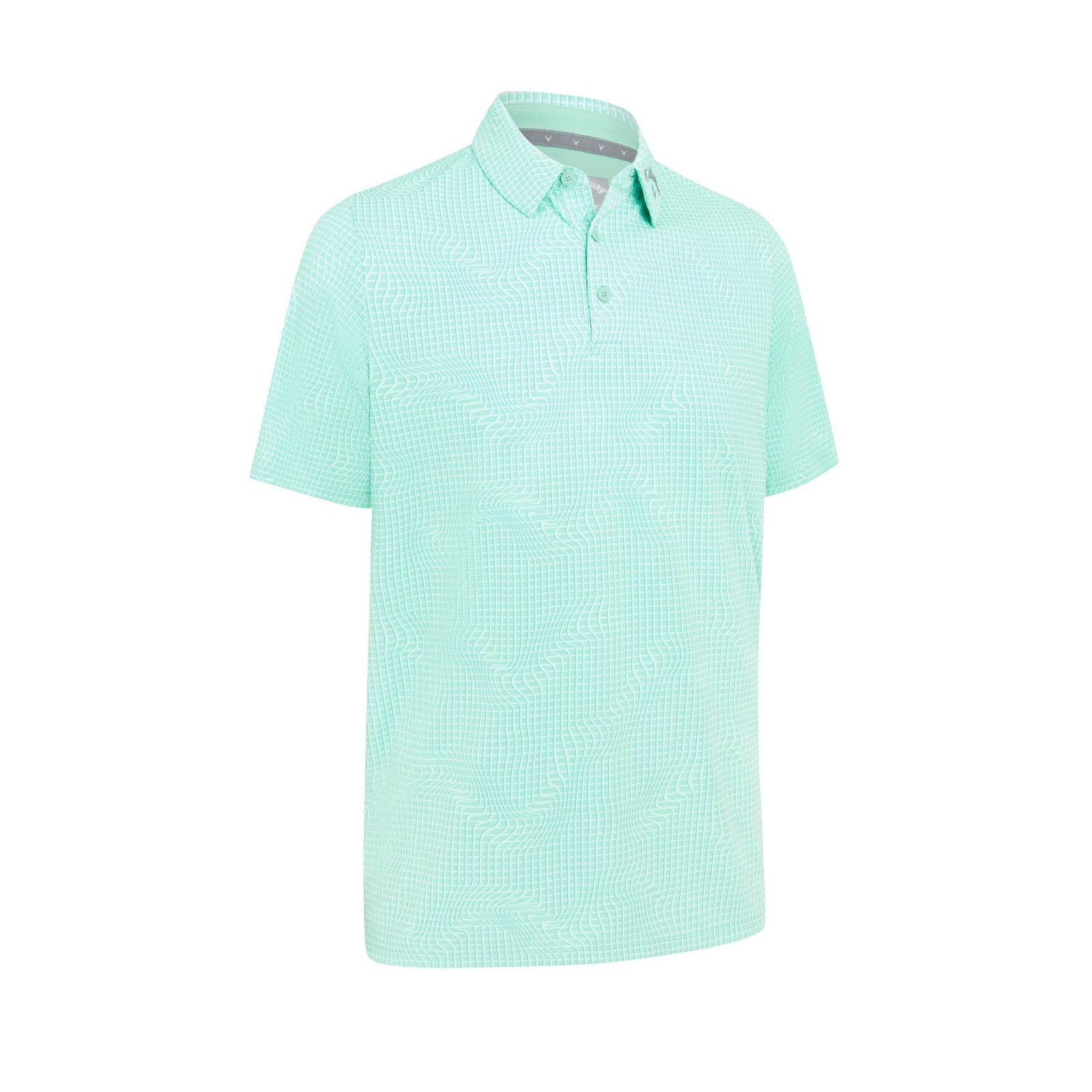 Callaway Warped Gingham Print polo da uomo, neptune green