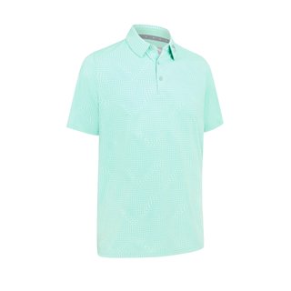 Callaway Warped Gingham Print polo da uomo, neptune green