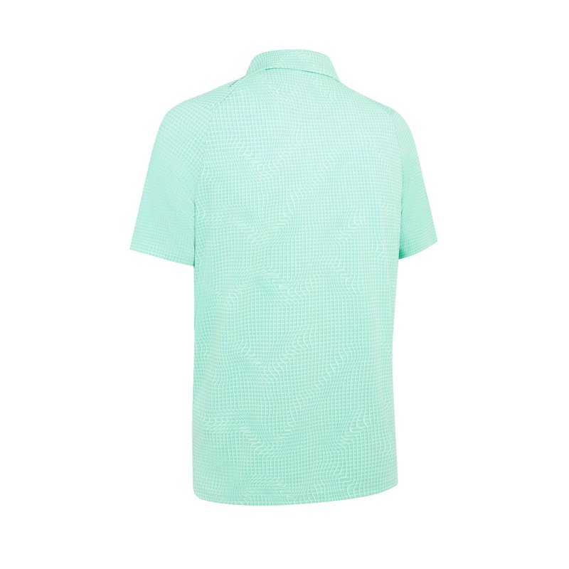 Callaway Warped Gingham Print polo da uomo, neptune green