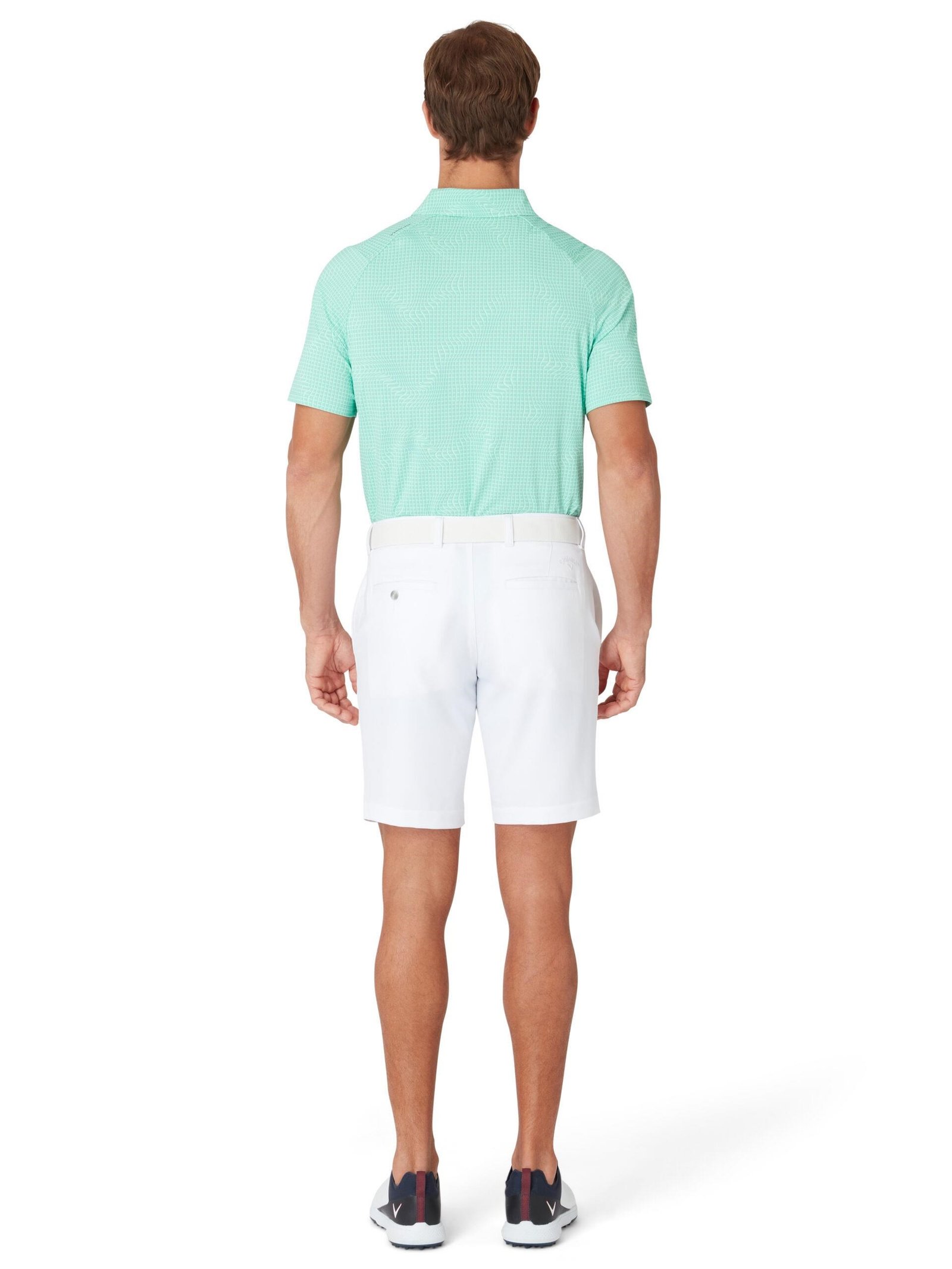 Callaway Warped Gingham Print polo da uomo, neptune green