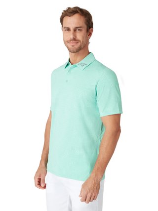 Callaway Warped Gingham Print polo da uomo, neptune green