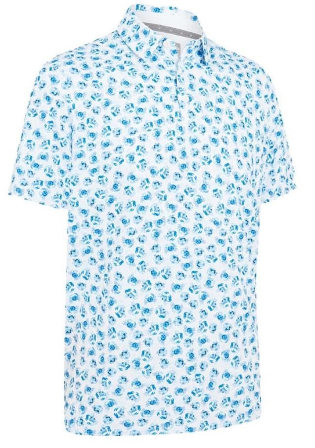 Callaway Crab Novelty Print polo da uomo, bright white