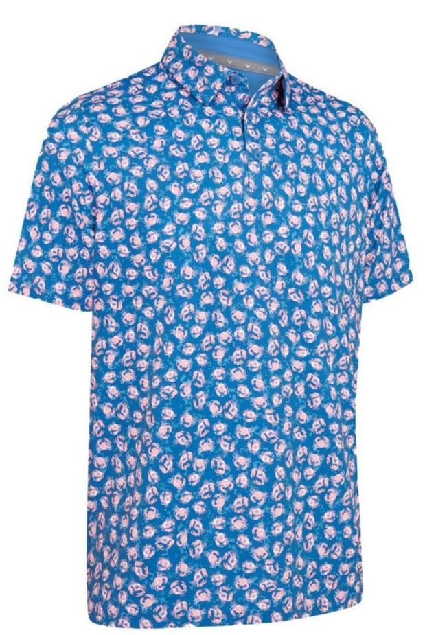 Callaway Crab Novelty Print polo da uomo, galaxy blue