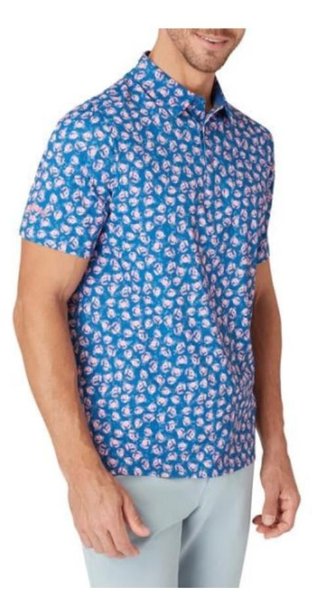 Callaway Crab Novelty Print polo da uomo, galaxy blue