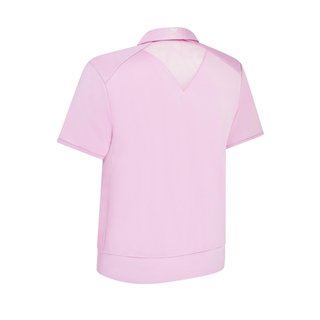 Callaway Waist Length Mesh Detail Short Sleeve polo da donna, orchid