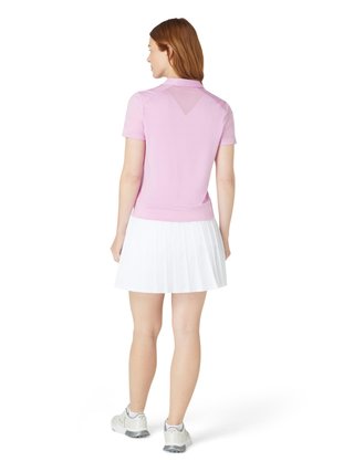 Callaway Waist Length Mesh Detail Short Sleeve polo da donna, orchid