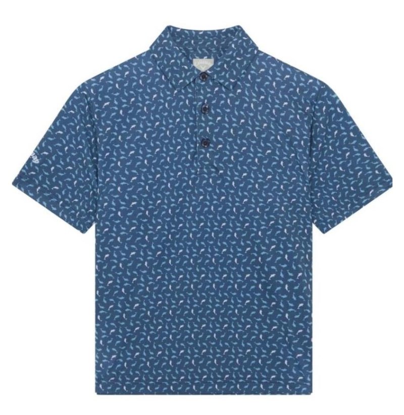 Callaway Dolphin Print junior polo da bambino, peacoat