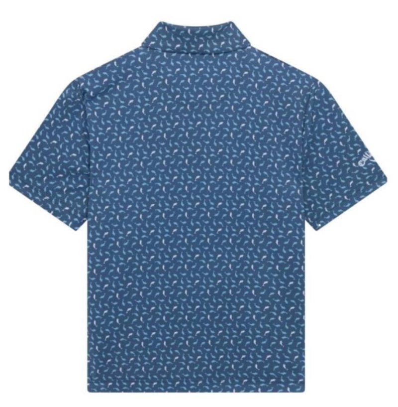 Callaway Dolphin Print junior polo da bambino, peacoat