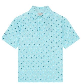 Callaway Dolphin Print junior polo da bambino, blue radiance