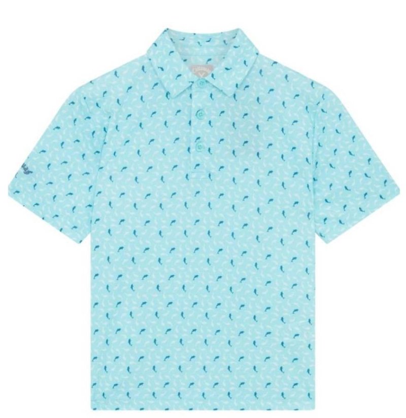 Callaway Dolphin Print junior polo da bambino, blue radiance