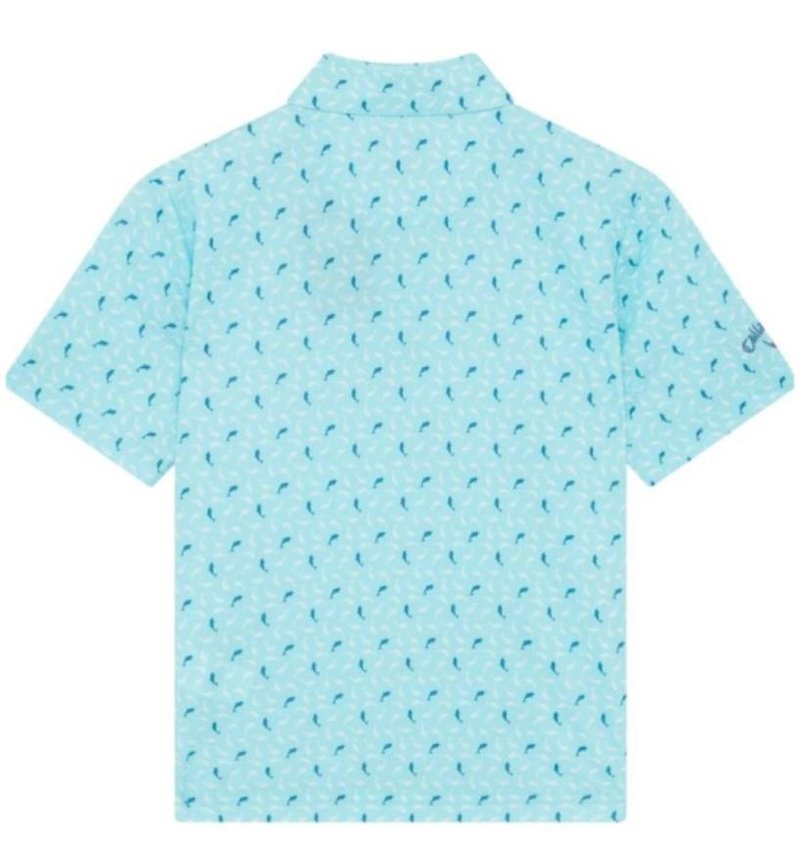 Callaway Dolphin Print junior polo da bambino, blue radiance