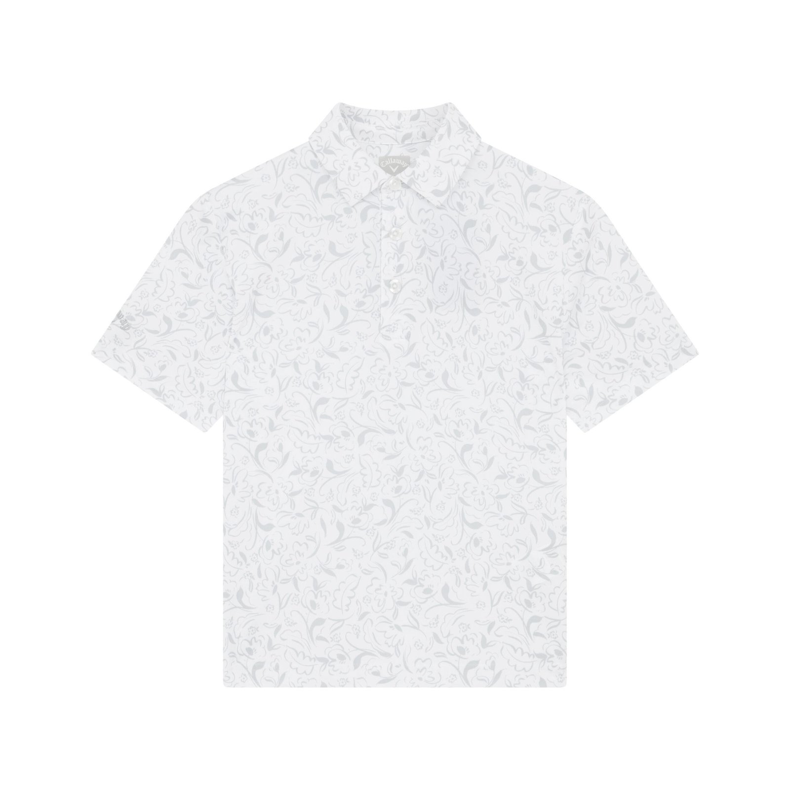 Callaway Floral Print junior polo da bambino, bright white
