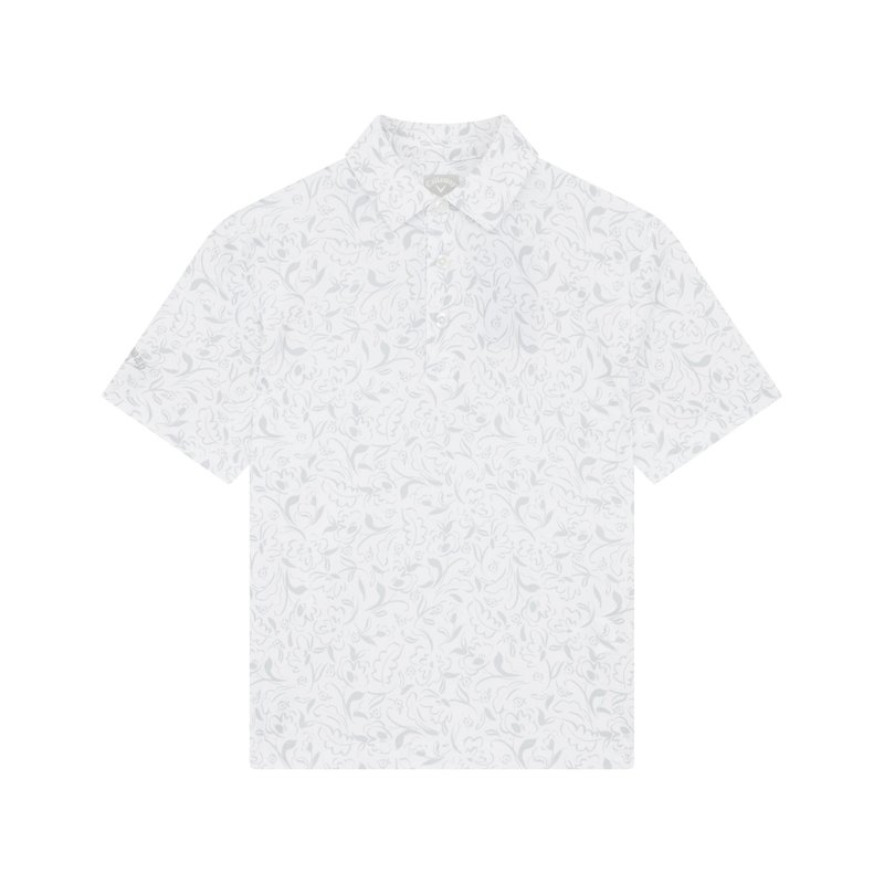 Callaway Floral Print junior polo da bambino, bright white