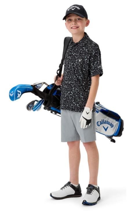 Callaway Floral Print junior polo da bambino, peacoat