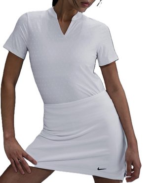 Nike Woman Dri-FIT Short-Sleeve Blade Jacquard polo donna, bianco/nero