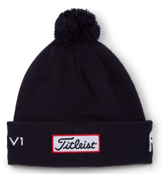 Titleist Tour Pom Pom berretto invernale unisex, navy/bianco