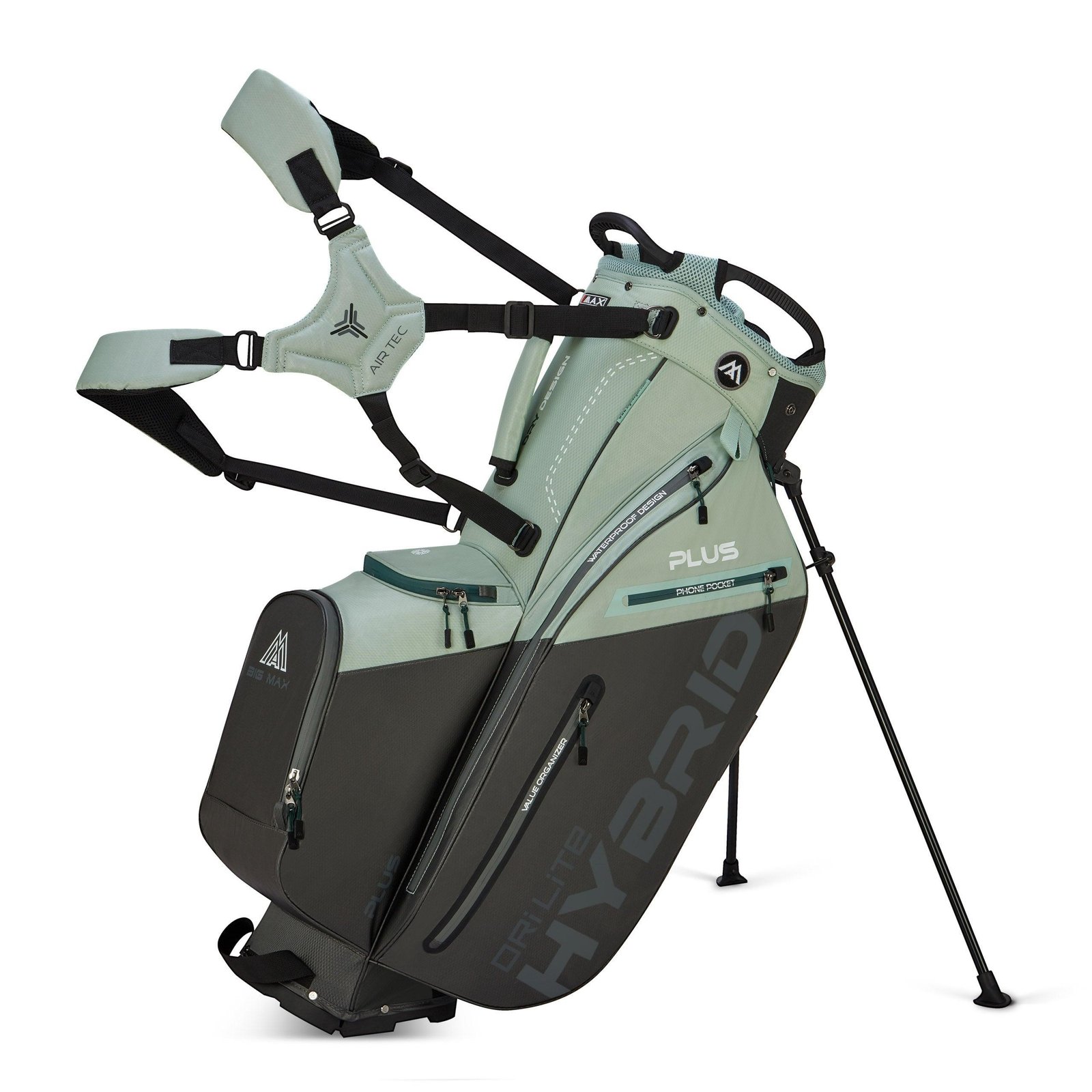 Big Max Dri Lite Hybrid Plus stand bag, mint/charcoal
