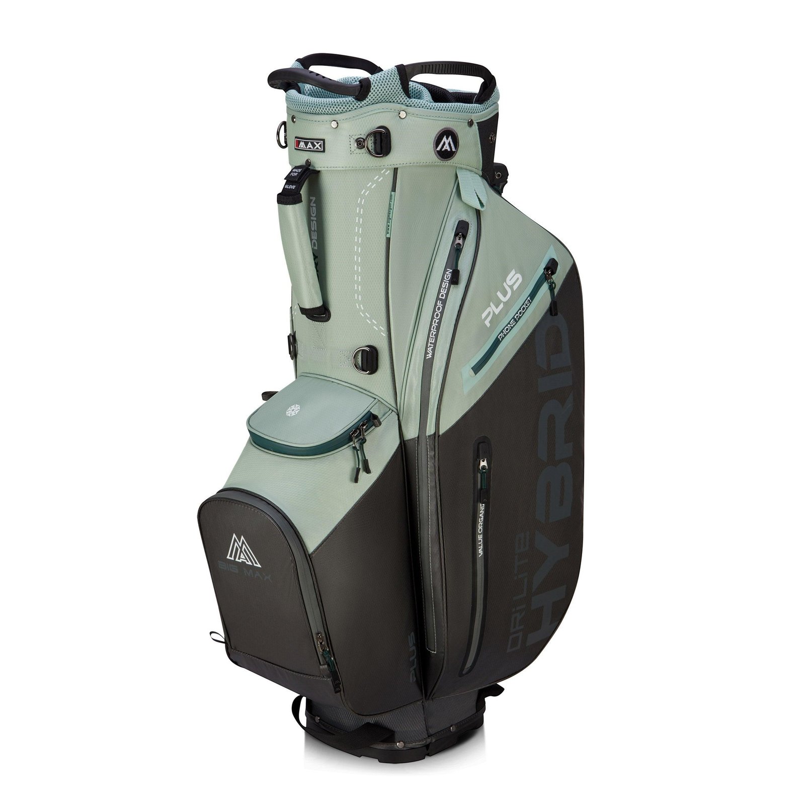 Big Max Dri Lite Hybrid Plus stand bag, mint/charcoal