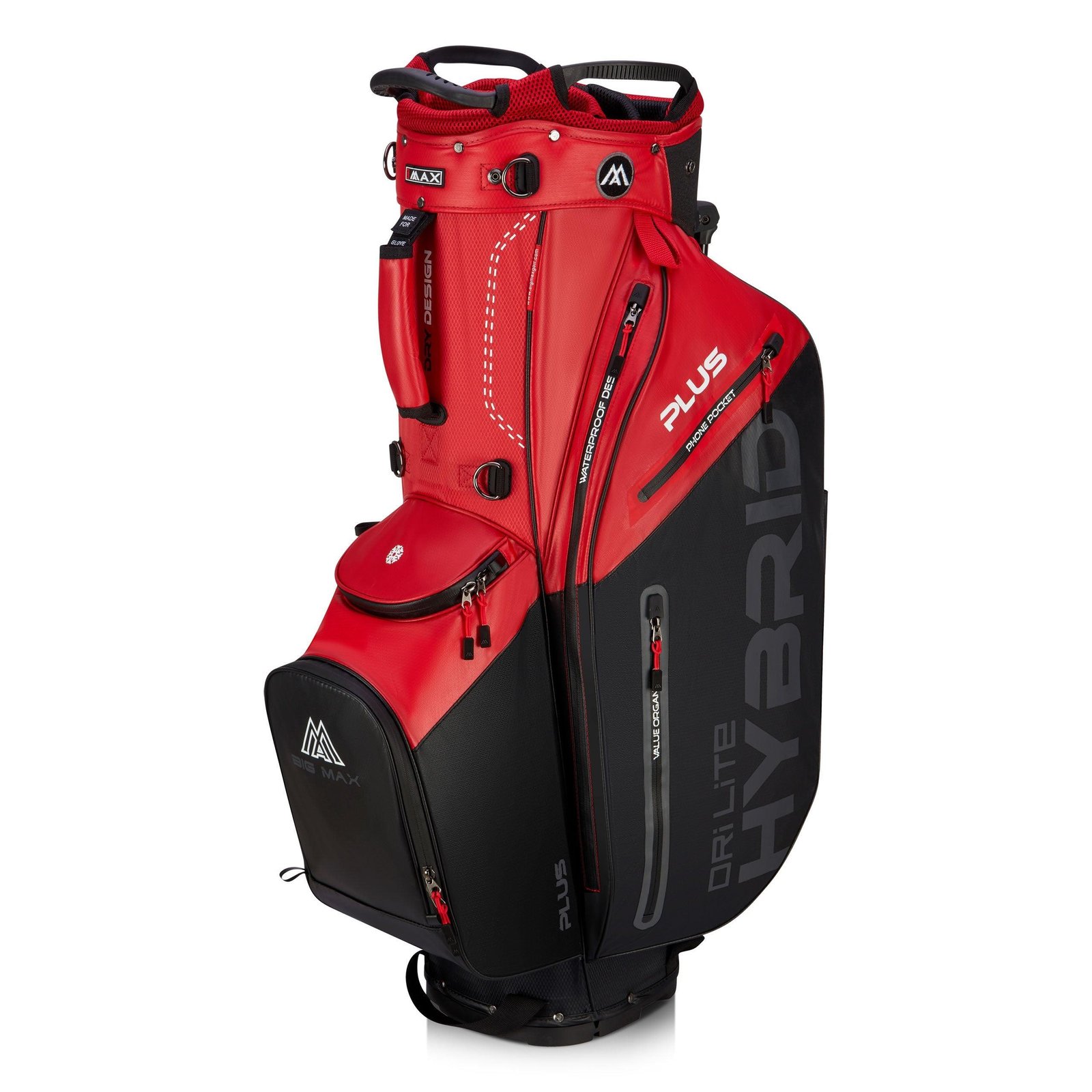 Big Max Dri Lite Hybrid Plus stand bag, rosso/nero