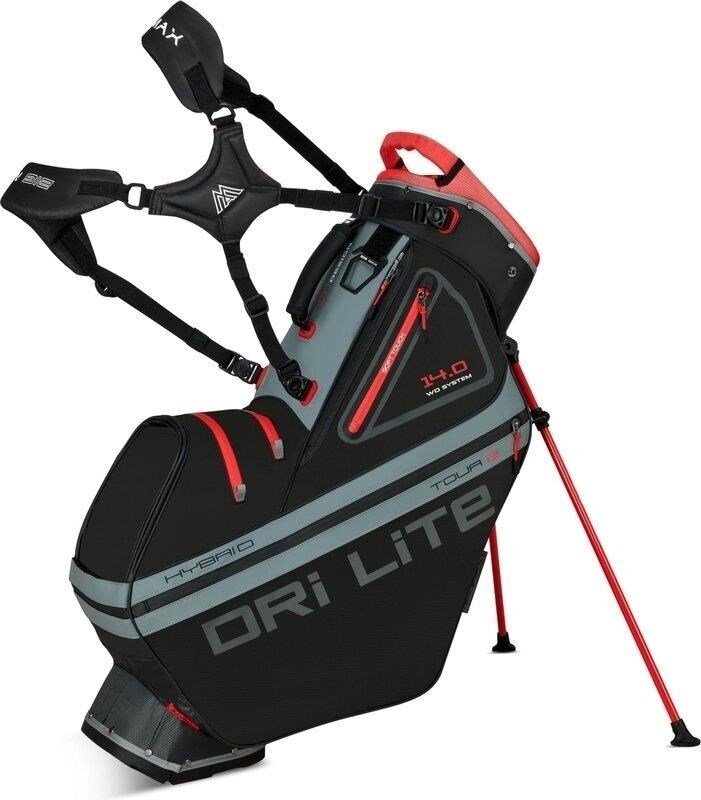 Big Max Dri Lite Hybrid Tour 2 stand bag, nero/antracite/rosso