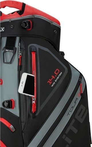 Big Max Dri Lite Hybrid Tour 2 stand bag, nero/antracite/rosso