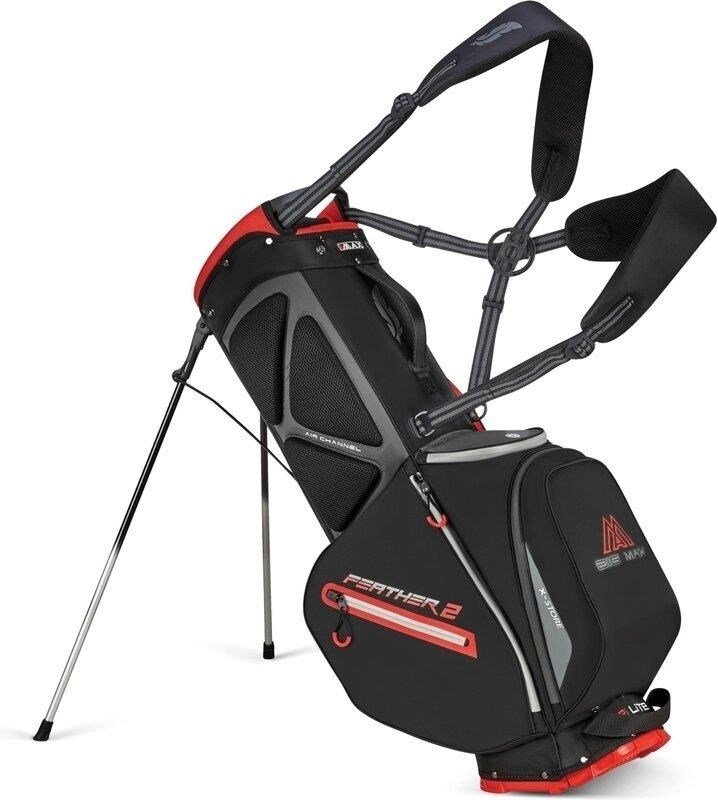 Big Max Dri Lite Feather 2 stand bag, nero/rosso