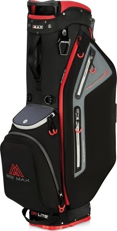 Big Max Dri Lite Feather 2 stand bag, nero/rosso