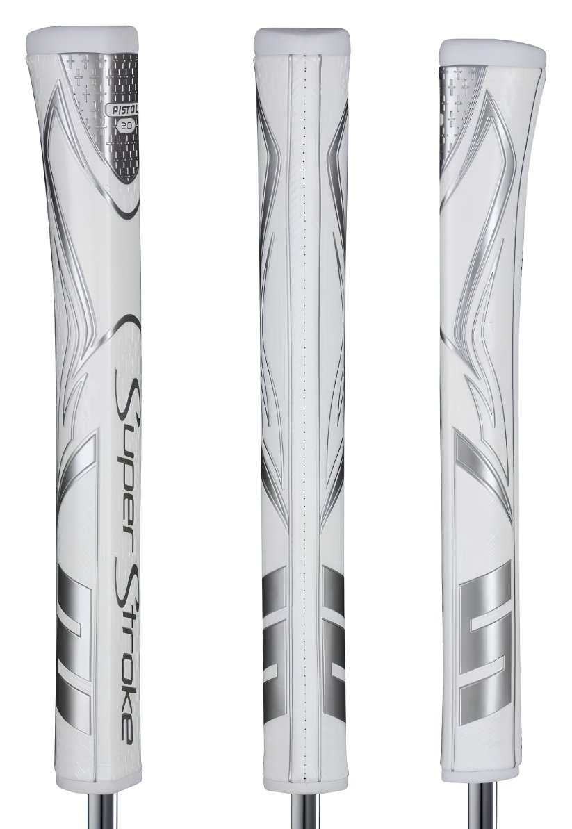 SuperStroke Zenergy Pistol GT 2.0 grip per putter, bianco/argento
