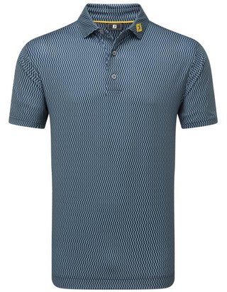FootJoy Wiggle Print Lisle polo da uomo, blu navy/grigio/bianco