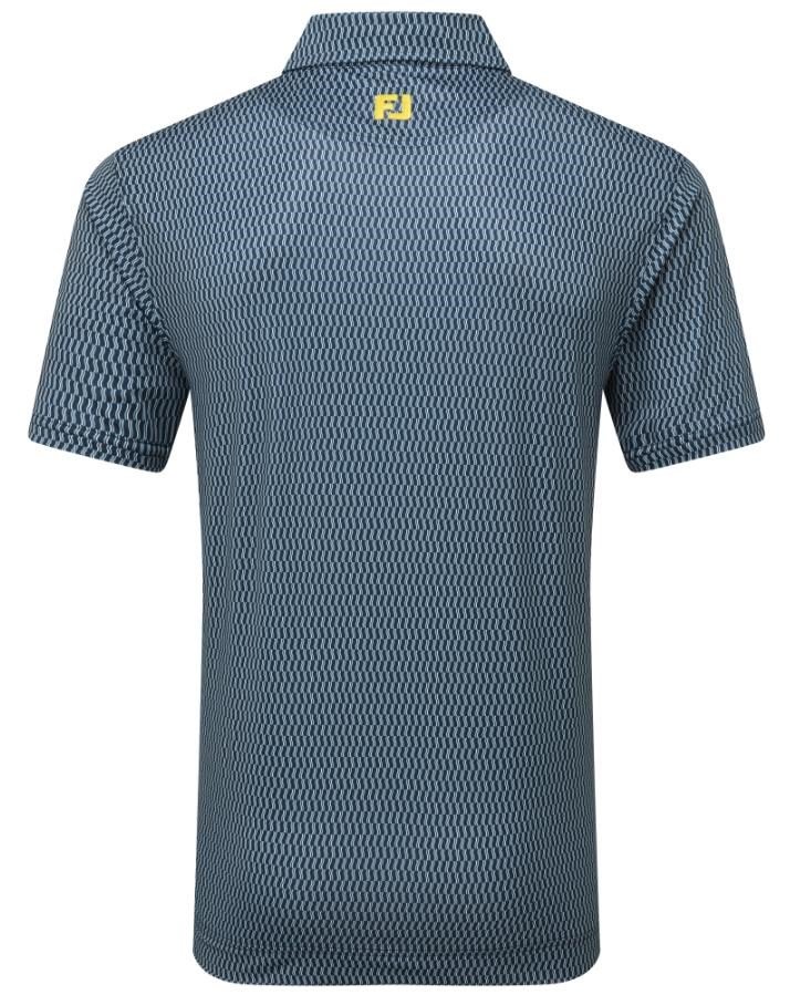FootJoy Wiggle Print Lisle polo da uomo, blu navy/grigio/bianco