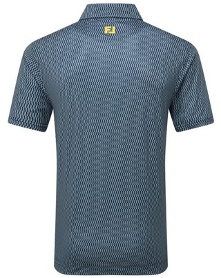 FootJoy Wiggle Print Lisle polo da uomo, blu navy/grigio/bianco