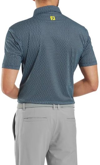 FootJoy Wiggle Print Lisle polo da uomo, blu navy/grigio/bianco