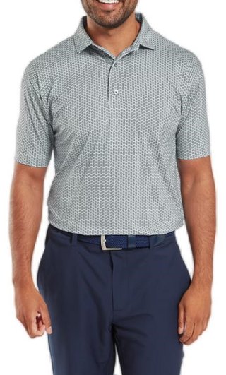 FootJoy Houndstooth Geo Lisle polo uomo, grigio