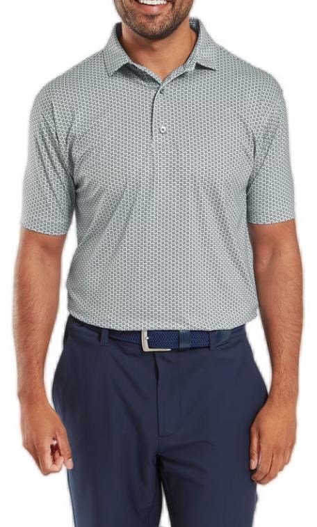 FootJoy Houndstooth Geo Lisle polo uomo, grigio