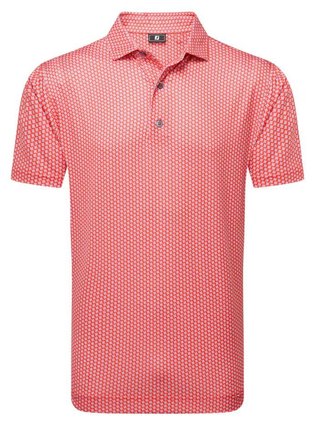 FootJoy Houndstooth Geo Lisle polo da uomo, hibiscus