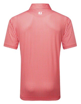 FootJoy Houndstooth Geo Lisle polo da uomo, hibiscus