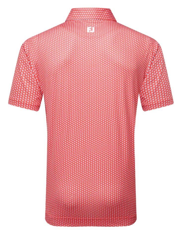 FootJoy Houndstooth Geo Lisle polo da uomo, hibiscus