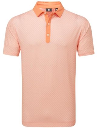 FootJoy Checker Print Lisle polo da uomo, arancione/bianco