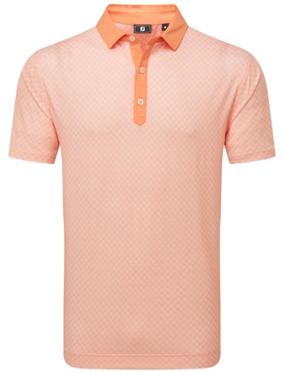 FootJoy Checker Print Lisle polo da uomo, arancione/bianco
