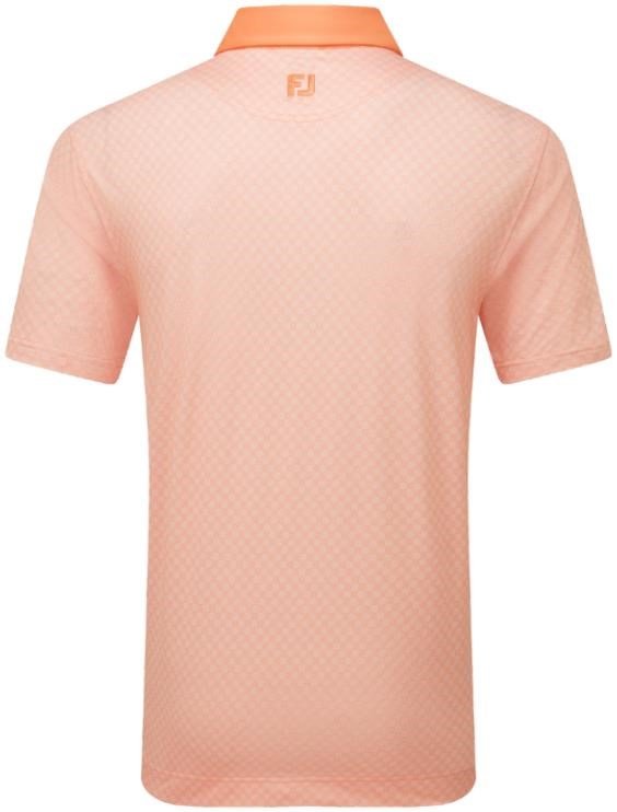 FootJoy Checker Print Lisle polo da uomo, arancione/bianco
