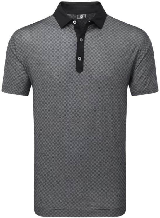 FootJoy Checker Print Lisle polo da uomo, nero/bianco