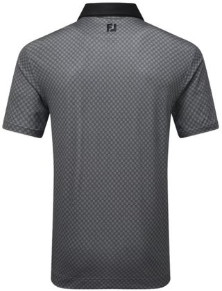 FootJoy Checker Print Lisle polo da uomo, nero/bianco