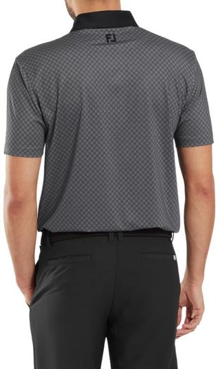 FootJoy Checker Print Lisle polo da uomo, nero/bianco