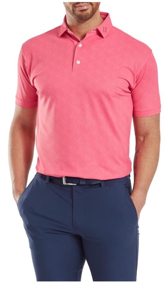 FootJoy Speckle Print Pique polo da uomo, pink lemonade
