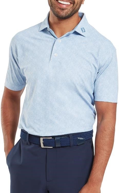 FootJoy Speckle Print Pique polo da uomo, blue jay/white